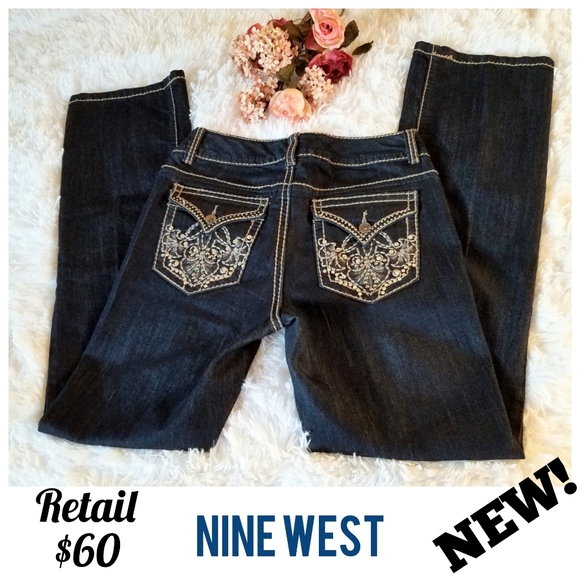 Nine West Denim - Final Price $60 Retail. NEW! Nine West jeans sz 6 boot cut bling jeweled jeans